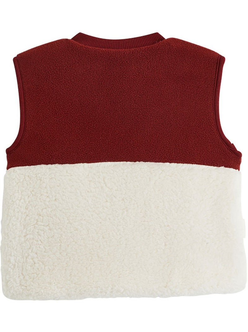 Veste sans manches enfant en sherpa pistache Rouge bordeaux - Kiabi
