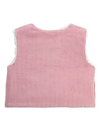 Veste sans manches enfant réversible en sherpa Céleste