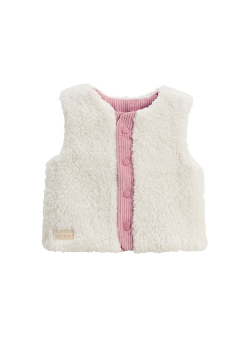 Veste sans manches enfant réversible en sherpa Céleste - Kiabi