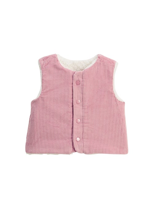 Veste sans manches enfant réversible en sherpa Céleste - Kiabi