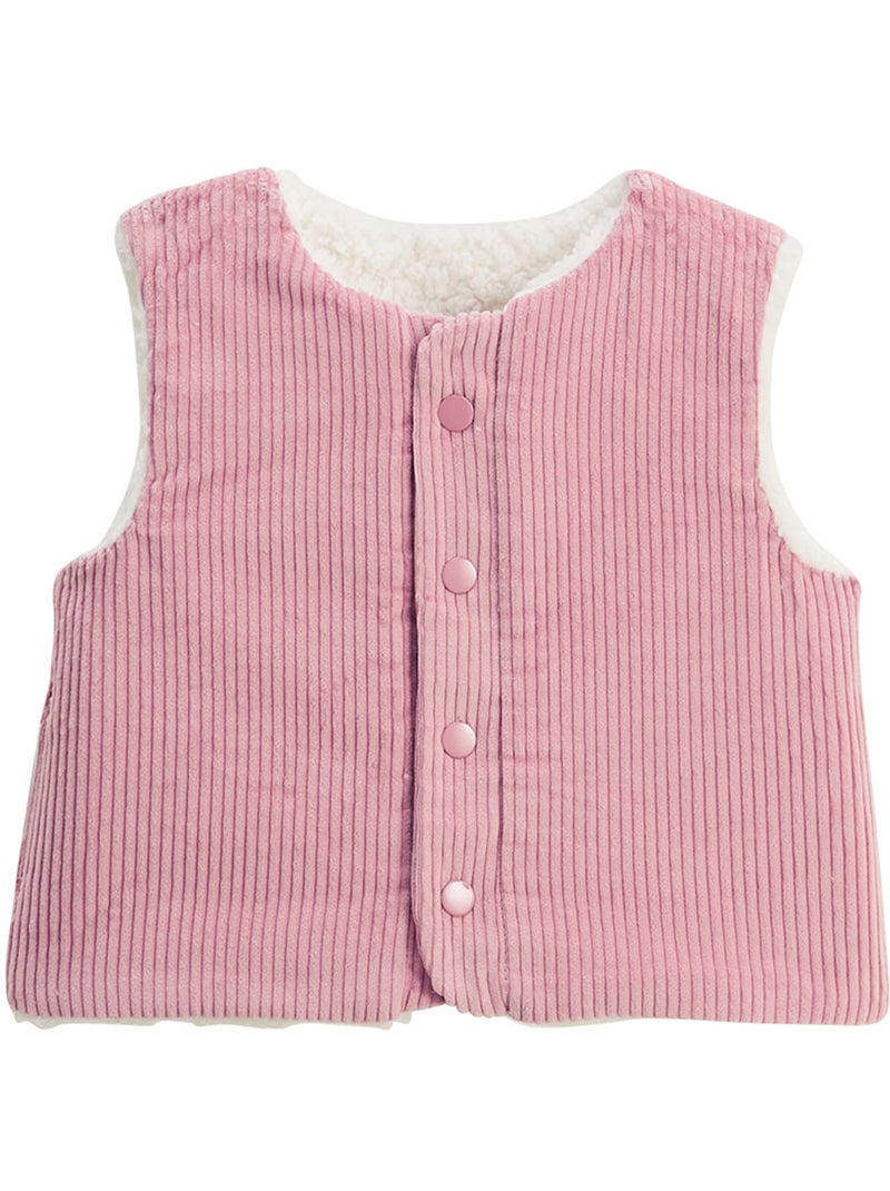 Veste sans manches enfant réversible en sherpa Céleste Ecru - Kiabi