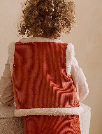 Veste sans manches enfant réversible en velours côtelé Manouk