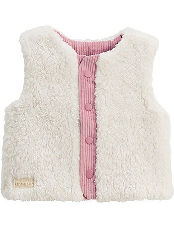 Veste sans manches enfant r?versible en sherpa C?leste