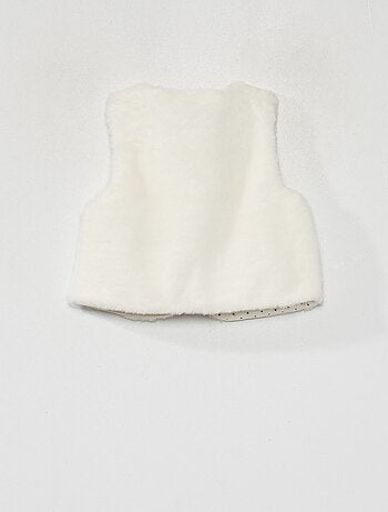 Veste sans manches fausse fourrure