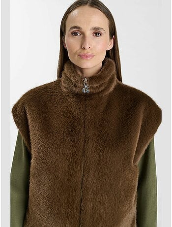Veste sans manches fauve 'le temps des cerises'