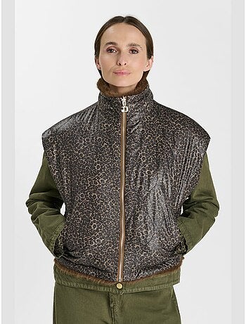 Veste sans manches fauve 'le temps des cerises'