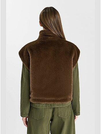 Veste sans manches fauve 'le temps des cerises'