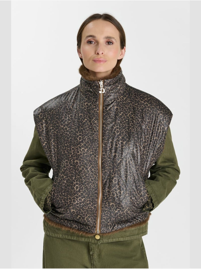 Veste sans manches fauve 'le temps des cerises' Marron - Kiabi