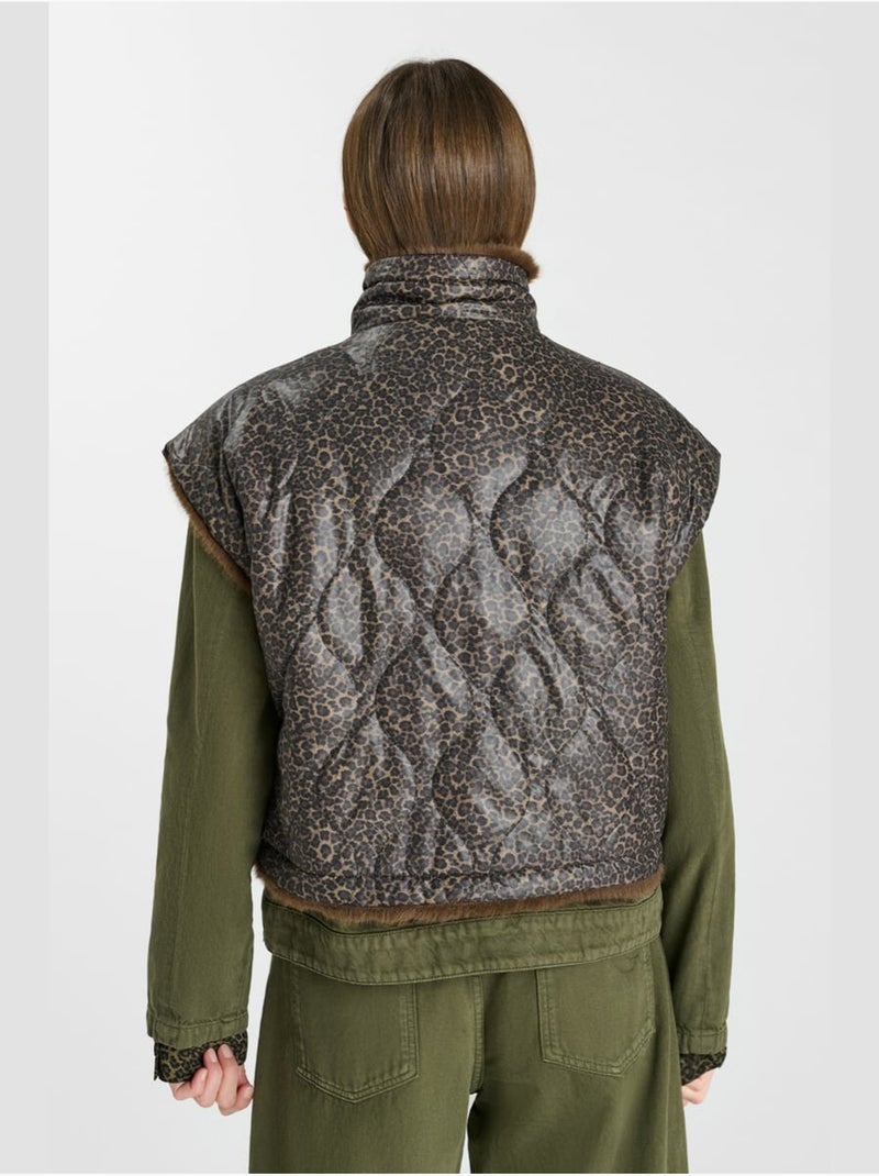 Veste sans manches fauve 'le temps des cerises' Marron - Kiabi