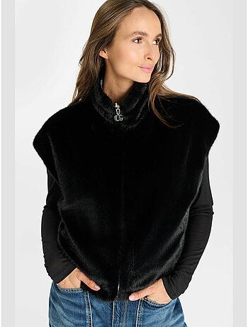 Veste sans manches fauve 'le temps des cerises'