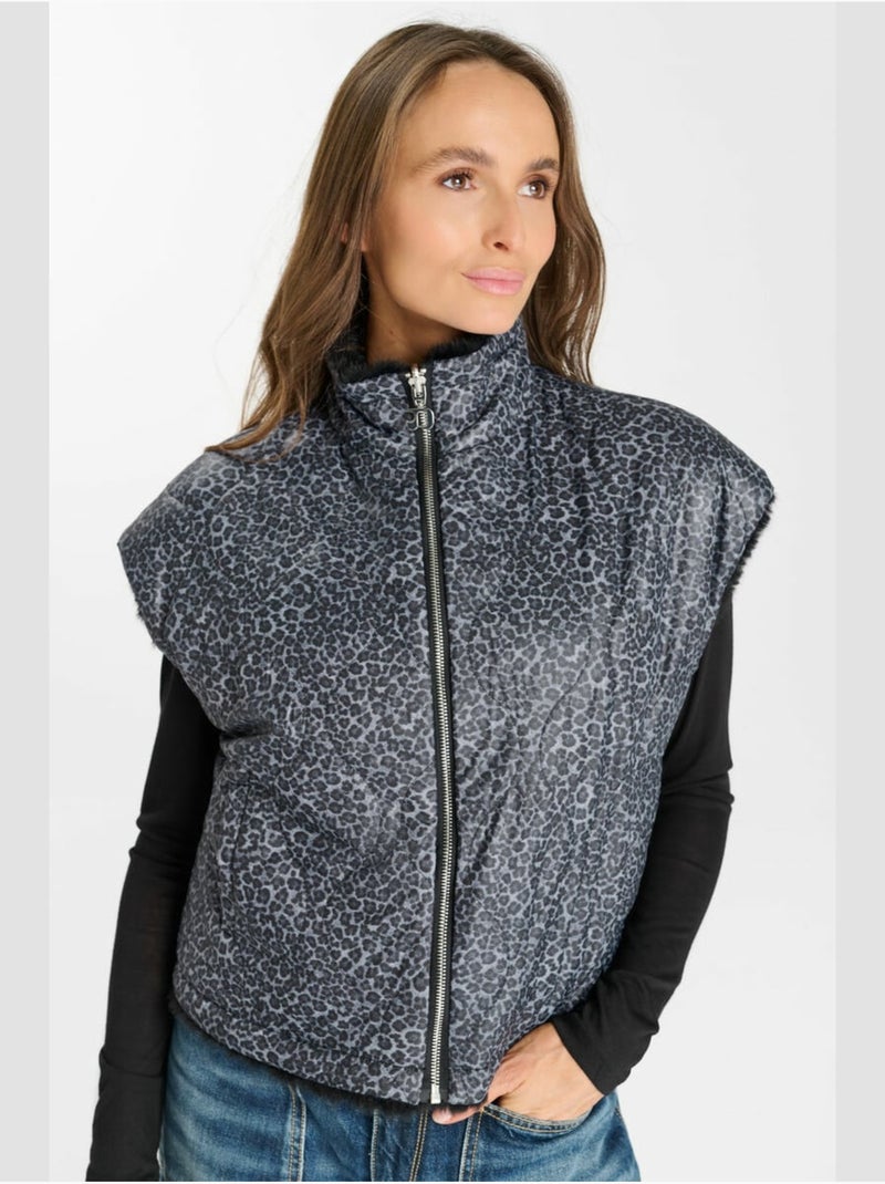 Veste sans manches fauve 'le temps des cerises' Noir - Kiabi