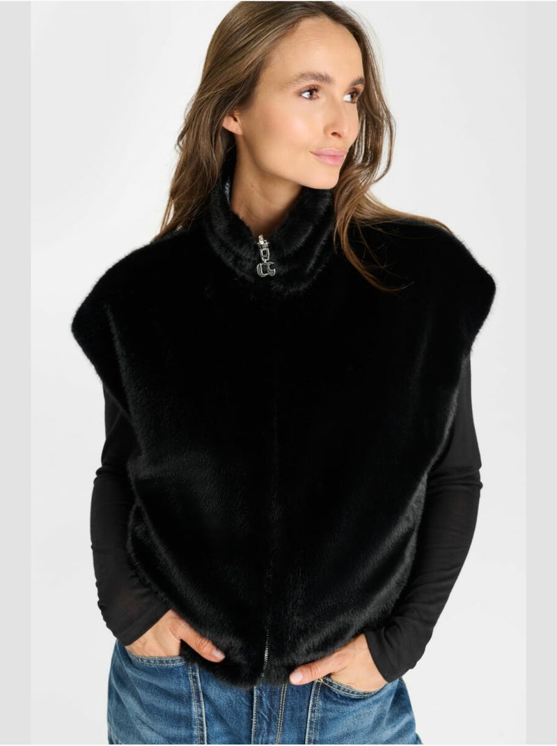 Veste sans manches fauve 'le temps des cerises' Noir - Kiabi