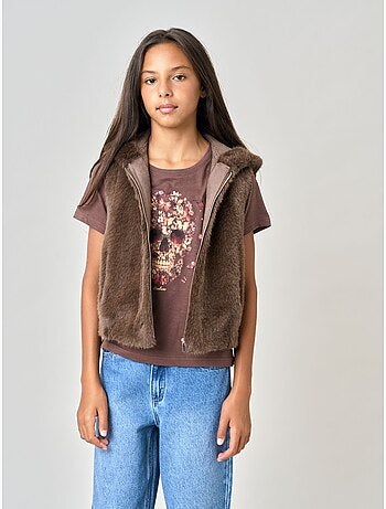 Veste sans manches fille en fausse fourrure 'deeluxe'
