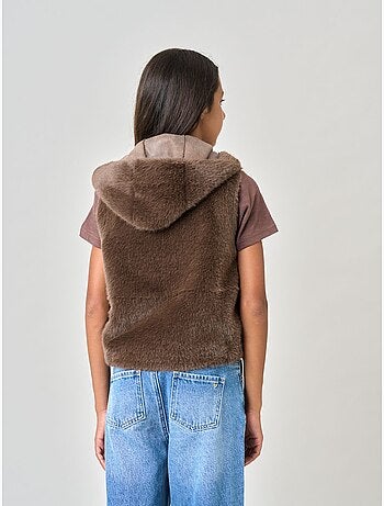 Veste sans manches fille en fausse fourrure 'deeluxe'