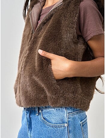 Veste sans manches fille en fausse fourrure 'deeluxe'