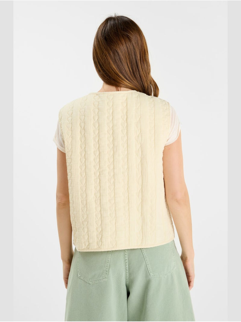 Veste sans manches GUDRA 'Le Temps Des Cerises' Blanc - Kiabi