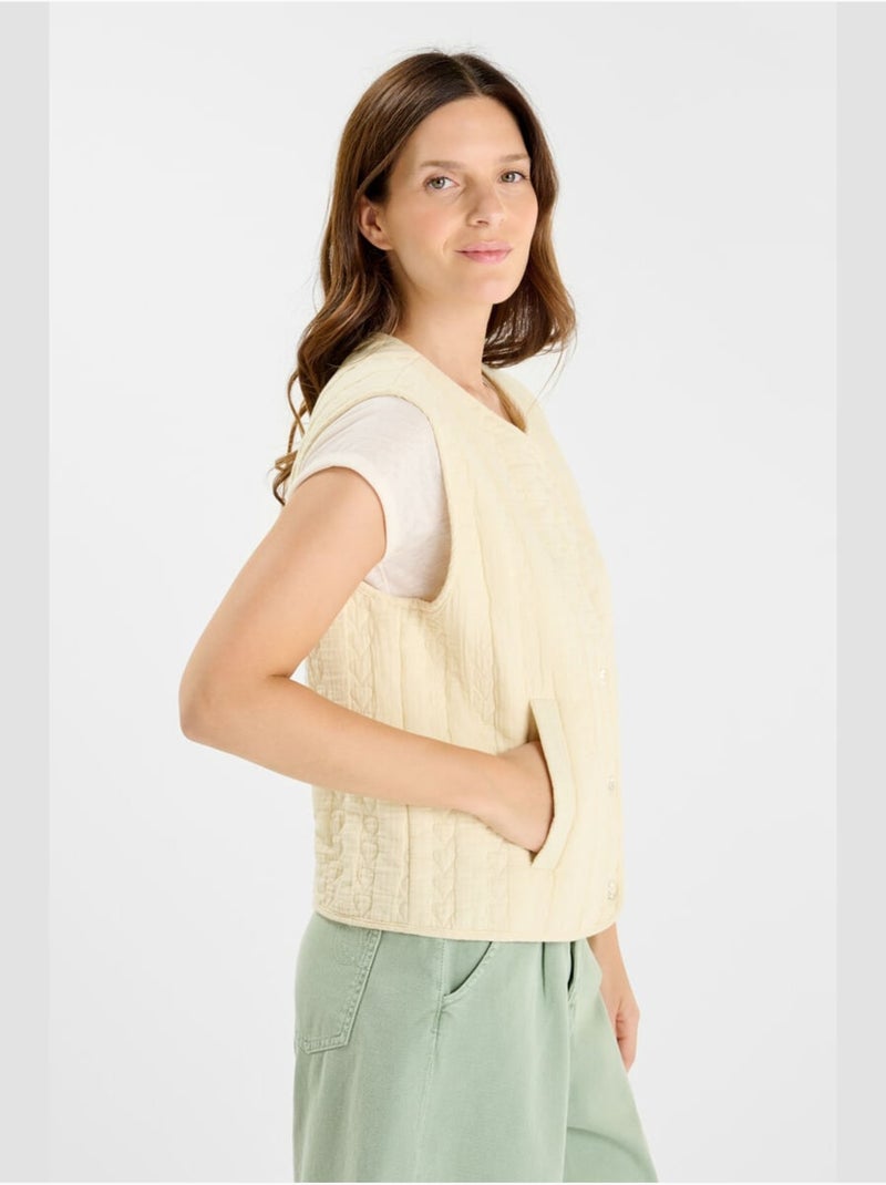 Veste sans manches GUDRA 'Le Temps Des Cerises' Blanc - Kiabi