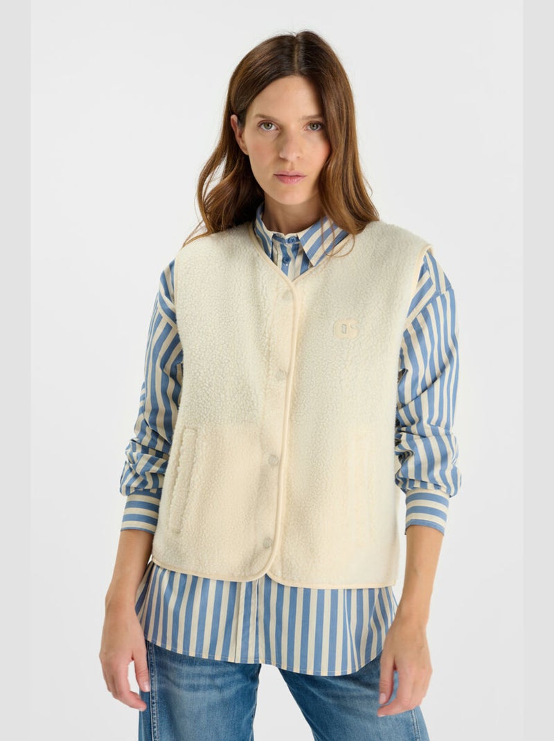 Veste sans manches GUDRU 'Le Temps Des Cerises' Blanc - Kiabi