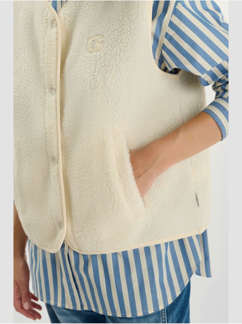 Veste sans manches GUDRU 'Le Temps Des Cerises' Blanc - Kiabi