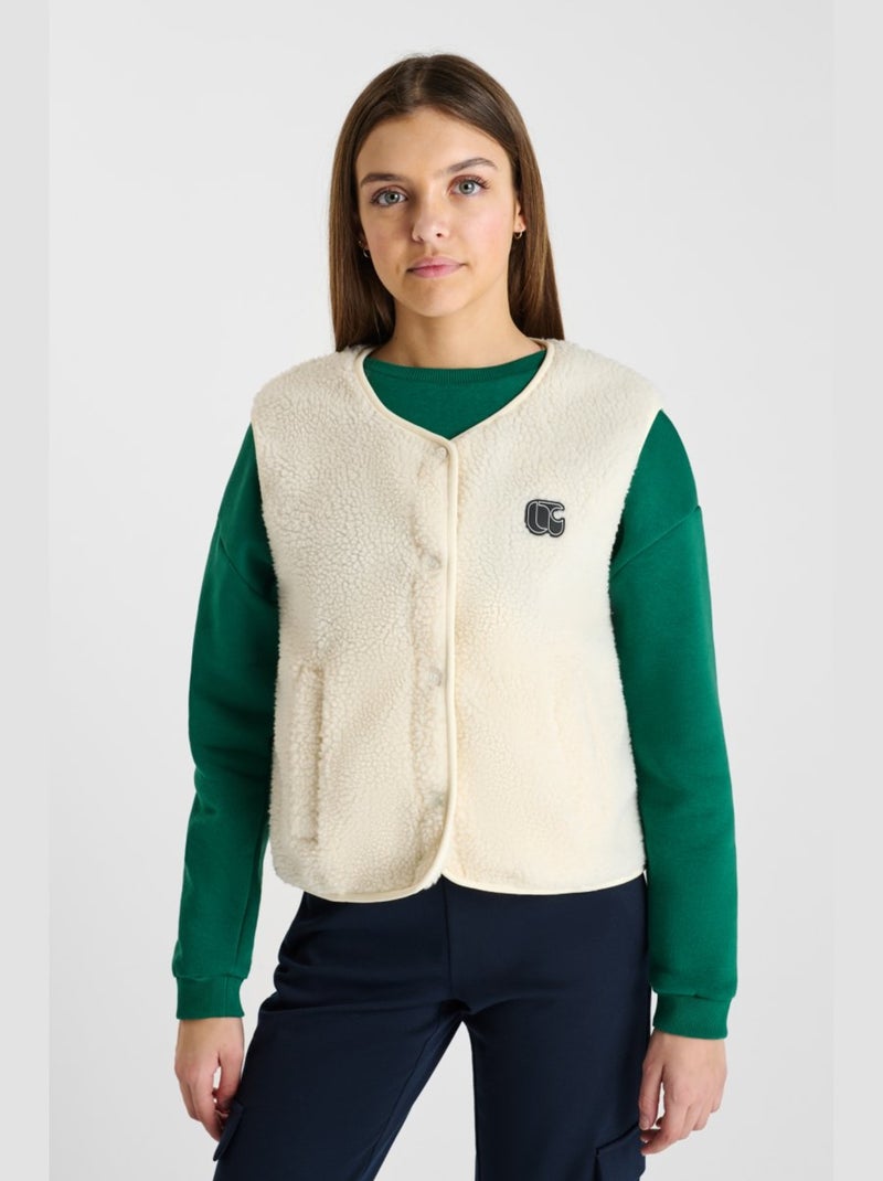 Veste sans manches GUDRUGI 'Le Temps Des Cerises' Blanc - Kiabi