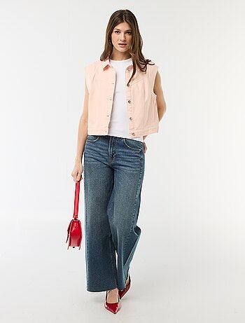 Veste sans manches imprimé vache unie