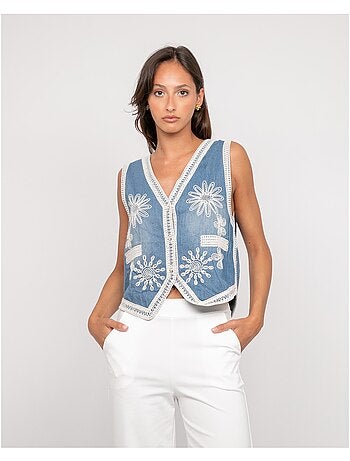 Veste sans manches jean utess