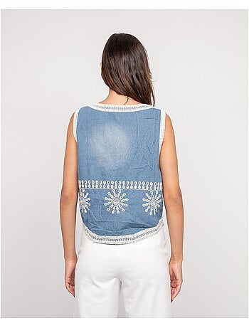 Veste sans manches jean utess