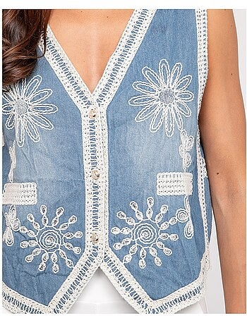 Veste sans manches jean utess
