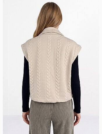 Veste sans manches maille fantaisie - afibel