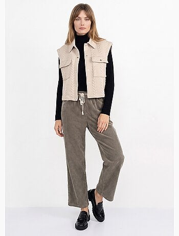 Veste sans manches maille fantaisie - afibel