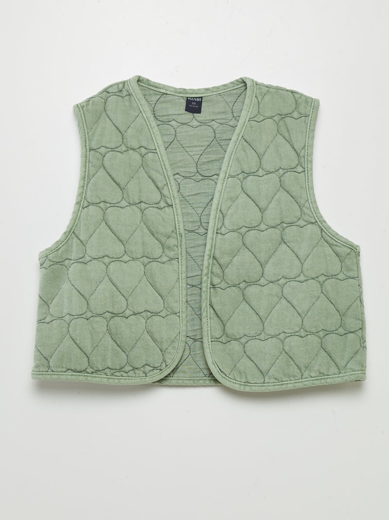 Veste sans manches matelassée en cœur VERT - Kiabi