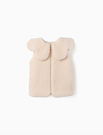 Veste sans manches matelassée en sherpa avec maxi col