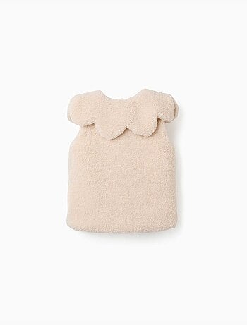 Veste sans manches matelassée en sherpa avec maxi col