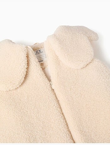 Veste sans manches matelassée en sherpa avec maxi col
