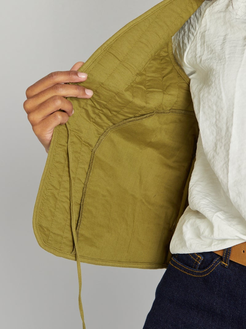Veste sans manches matelassée Kaki - Kiabi