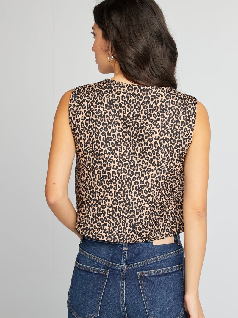 Veste sans manches matelassée léopard Léopard - Kiabi
