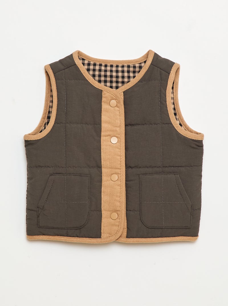 Veste sans manches matelassée Noir - Kiabi