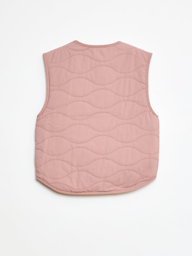 Veste sans manches matelassée réversible Rose - Kiabi