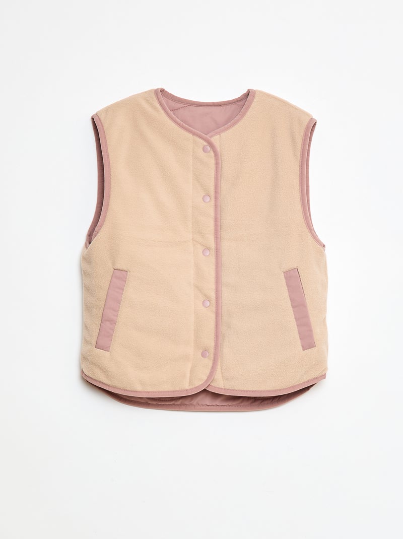 Veste sans manches matelassée réversible Rose - Kiabi