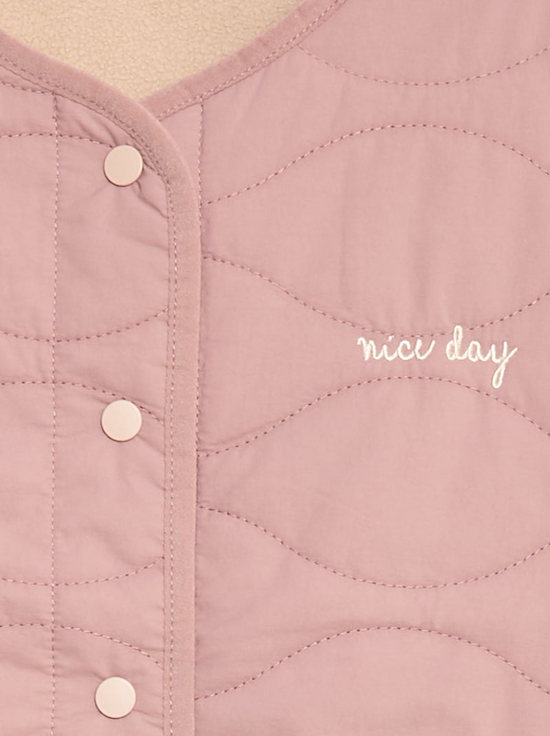 Veste sans manches matelassée réversible Rose - Kiabi