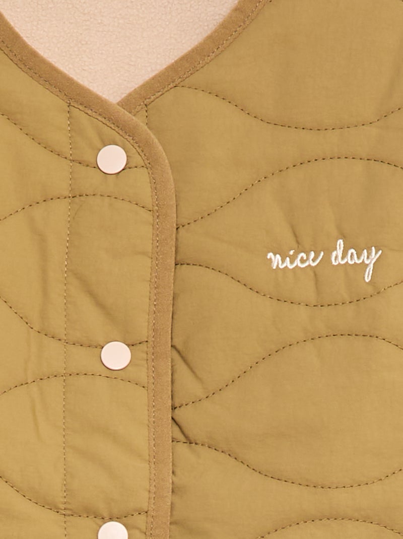 Veste sans manches matelassée réversible Vert - Kiabi