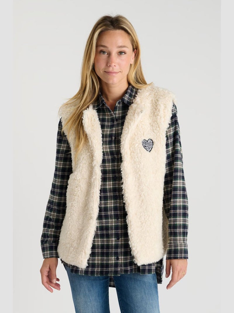 Veste sans manches OKAGI 'Le Temps Des Cerises' Beige - Kiabi