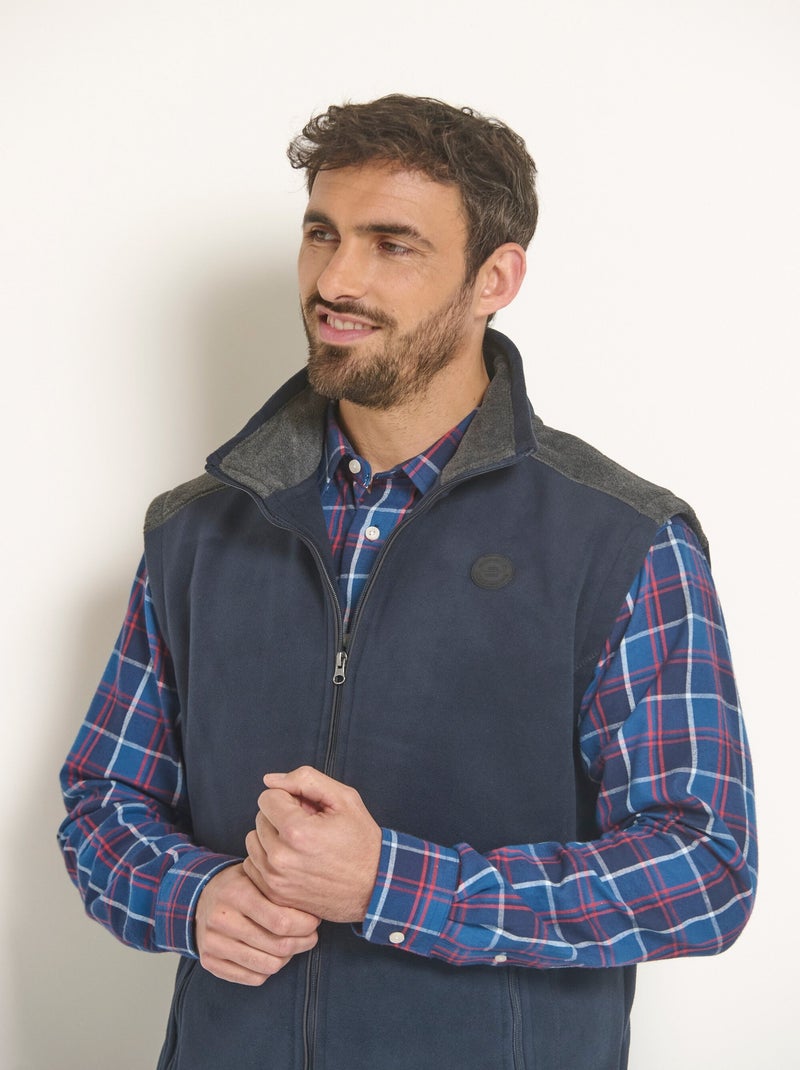 Veste sans manches polaire bicolore Bleu marine - Kiabi