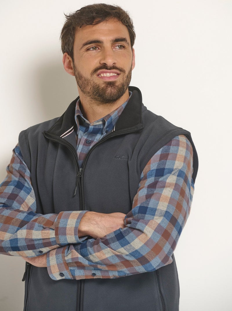 Veste sans manches polaire col montant Bleu - Kiabi