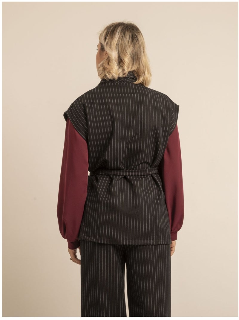 Veste sans manches rayures UVINY Noir - Kiabi