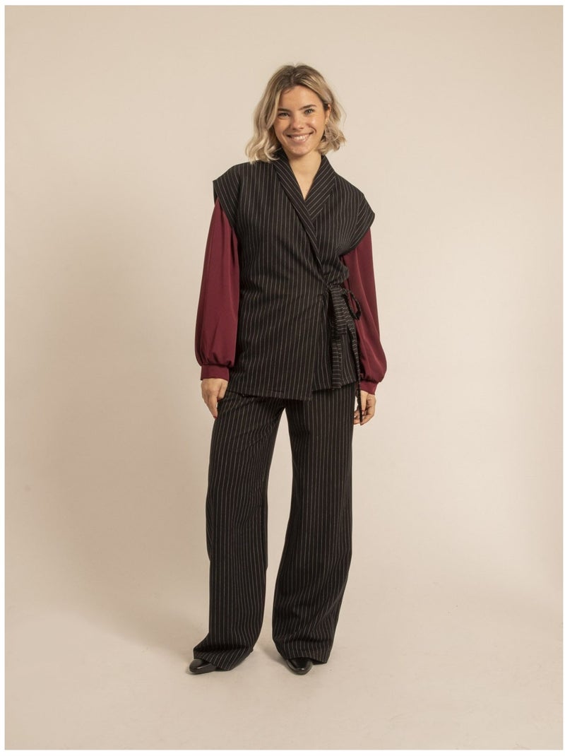Veste sans manches rayures UVINY Noir - Kiabi