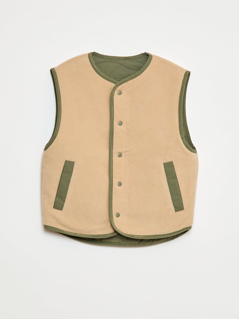 Veste sans manches réversible Kaki - Kiabi