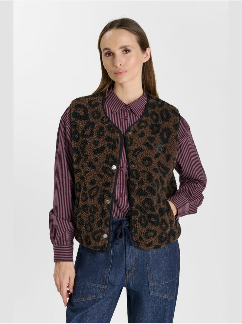 Veste sans manches sanry 'le temps des cerises' Marron - Kiabi
