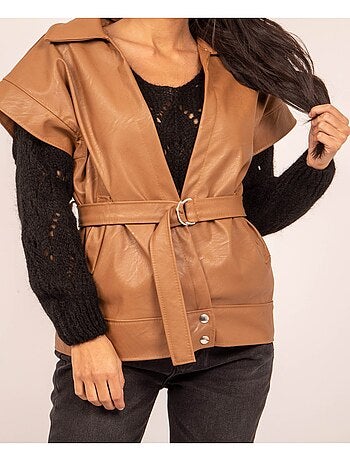 Veste sans manches simili cuir URBIA