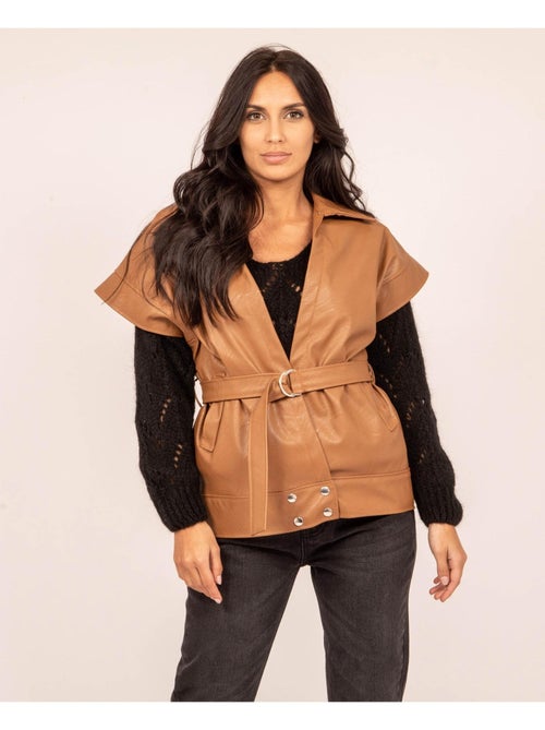 Veste sans manches simili cuir URBIA - Kiabi
